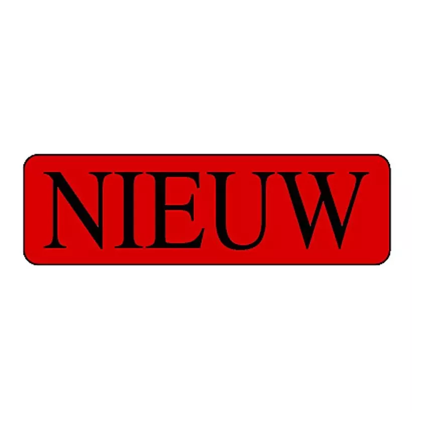 Autocollant nieuw (nouveau NL) 15x50mm rectangle rouge