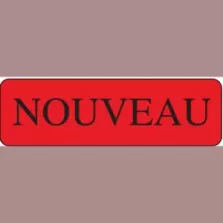 Autocollant nouveau 15x50mm rectangle rouge