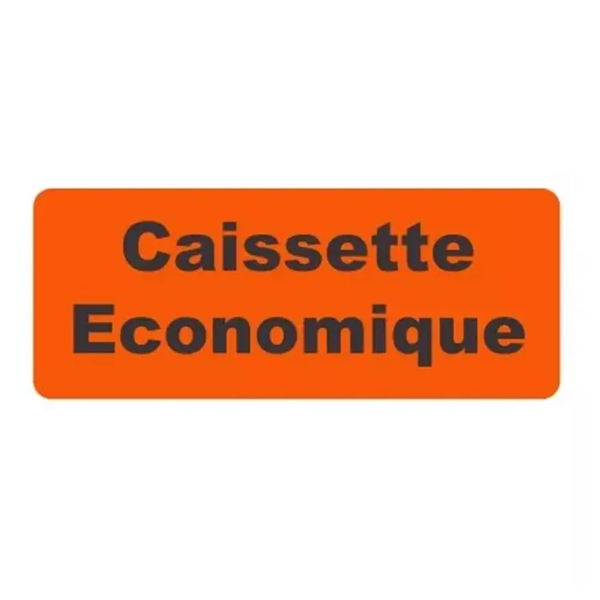 Autocollant caissette economique 40x100mm rectangle fluo orange