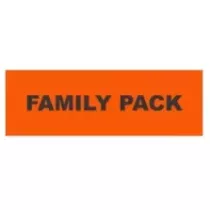 Autocollant family pack 40x120mm rectangle fluo orange