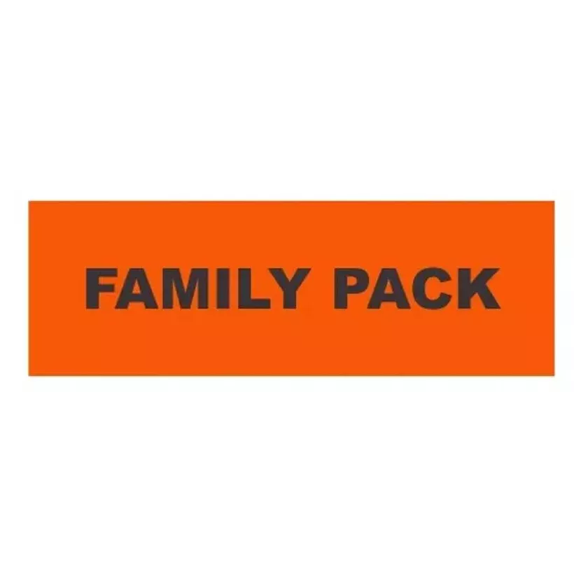 Autocollant family pack 40x120mm rectangle fluo orange