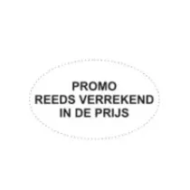 Autocollant imprime promo reeds verreken 27x45mm ovale