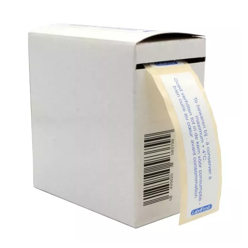 Autocollant produit poulet +4 degres 80x25mm Labelfresh