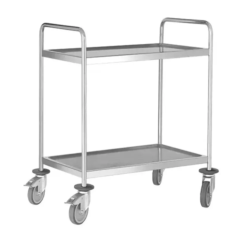 Chariot de service 2 niveaux inox 800x500x950mm
