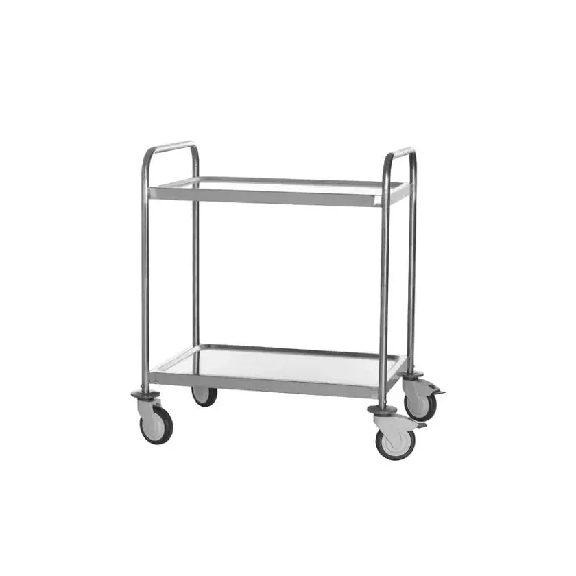 Chariot de service 2 niveaux inox 800x580x960mm