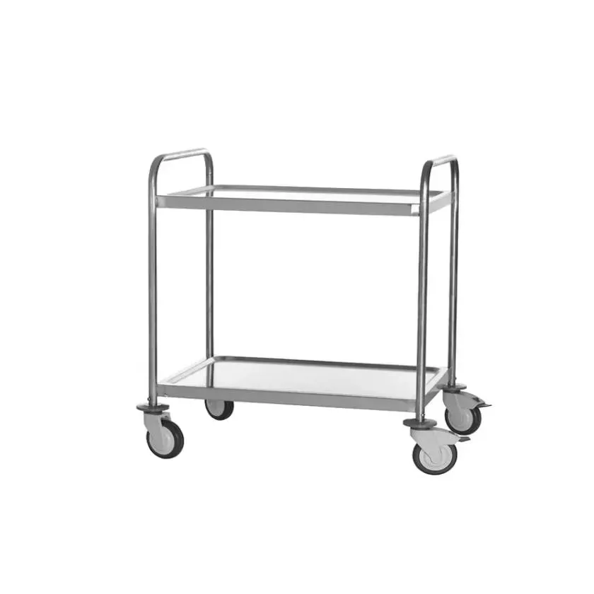 Chariot de service 2 niveaux inox 1070x740x960mm