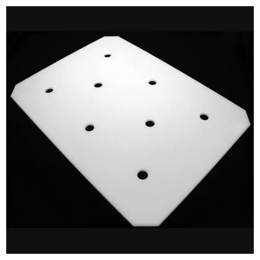 Planche nylon avec trou pour bac 210L blanc 640x470x10mm