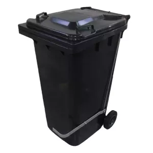 Poubelle 80L avec pedale inox grise 525x445x930mm
