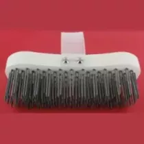 Brosse a bloc cheveux acier manche synthetique blanc