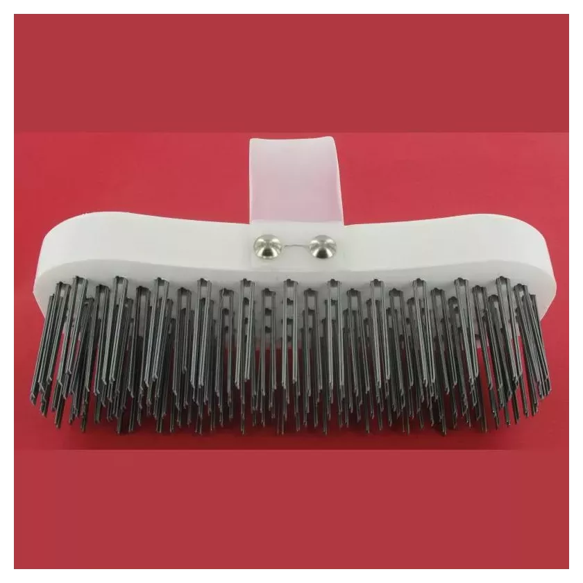 Brosse a bloc cheveux acier manche synthetique blanc
