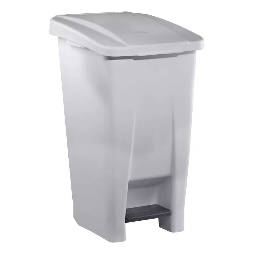 Poubelle pedale 60L blanche 440x340xh680mm synthetique