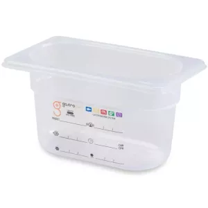 GN bac 1/9x100mm 0,85L PP IML transparent gastro-plus