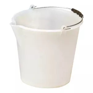 Seau 12L PVC blanc gradue