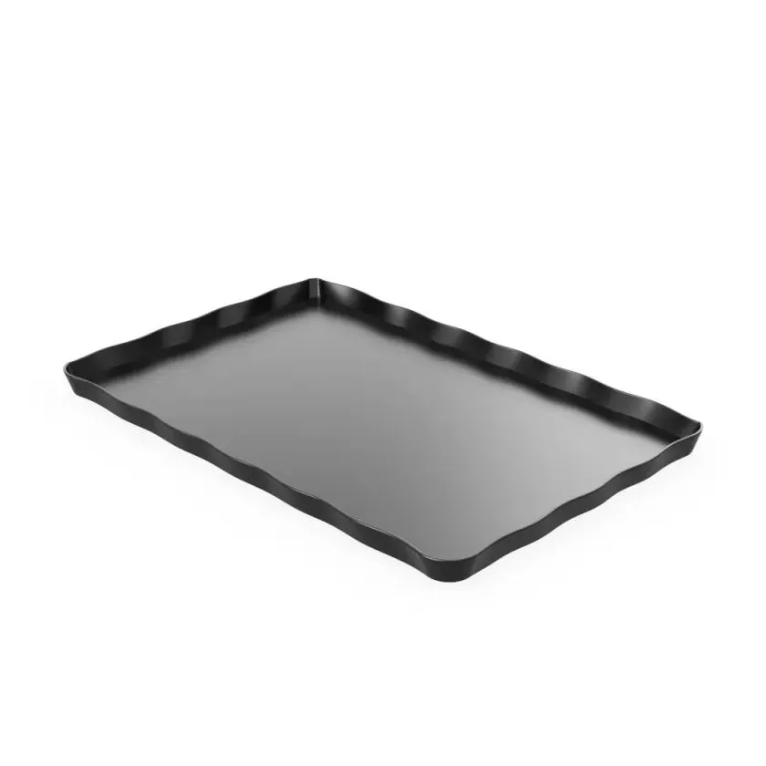 Plat melamine noir ondule 413x273x20mm