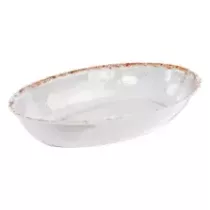 Plat ovale melamine blanc rustique 420x280x70mm