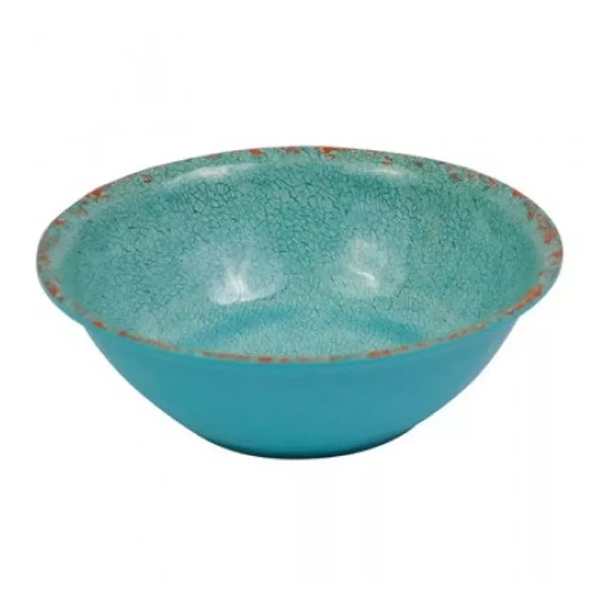 Plat rond melamine bleu rustique d210x70mm