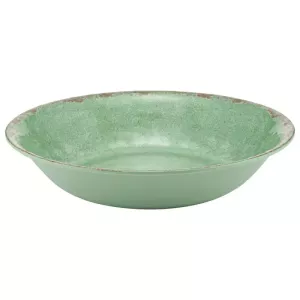 Plat melamine rond vert rustique d350x70mm