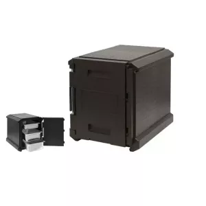 Thermobox GN1/1 ouverture frontale 630x500x610mm noir polypropylene