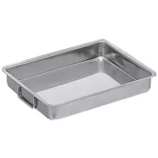 Plat a rotir 30x40x6cm inox anses mobiles