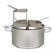 Marmite a pates d35cm 20L inox avec 4 passoires