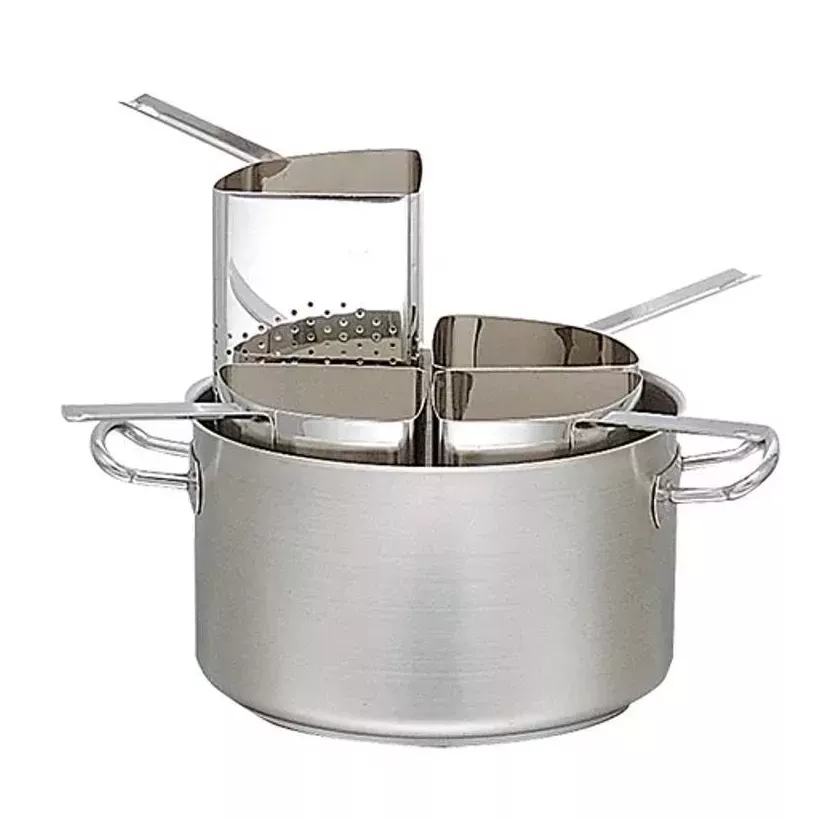 Marmite a pates d35cm 20L inox avec 4 passoires