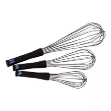 Fouet chef 45cm inox poignee anti-derapante