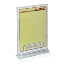 Porte menu plexi transparent A4 34x21cm double pied