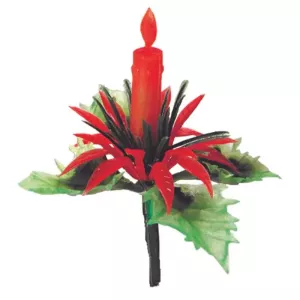 Bougie rouge avec feuille de houx 4cm