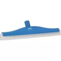 Raclette 400mm bleu caoutchouc blanc pivot