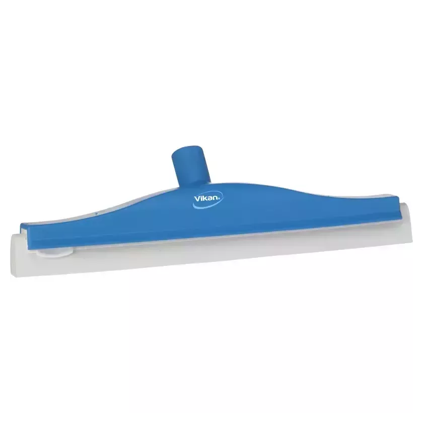 Raclette 400mm bleu caoutchouc blanc pivot
