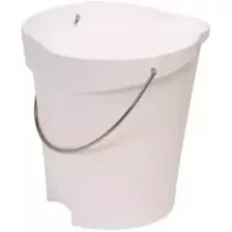 Seau 12L gradué anse inox blanc