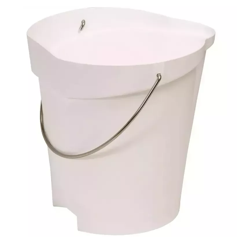 Seau 12L gradué anse inox blanc