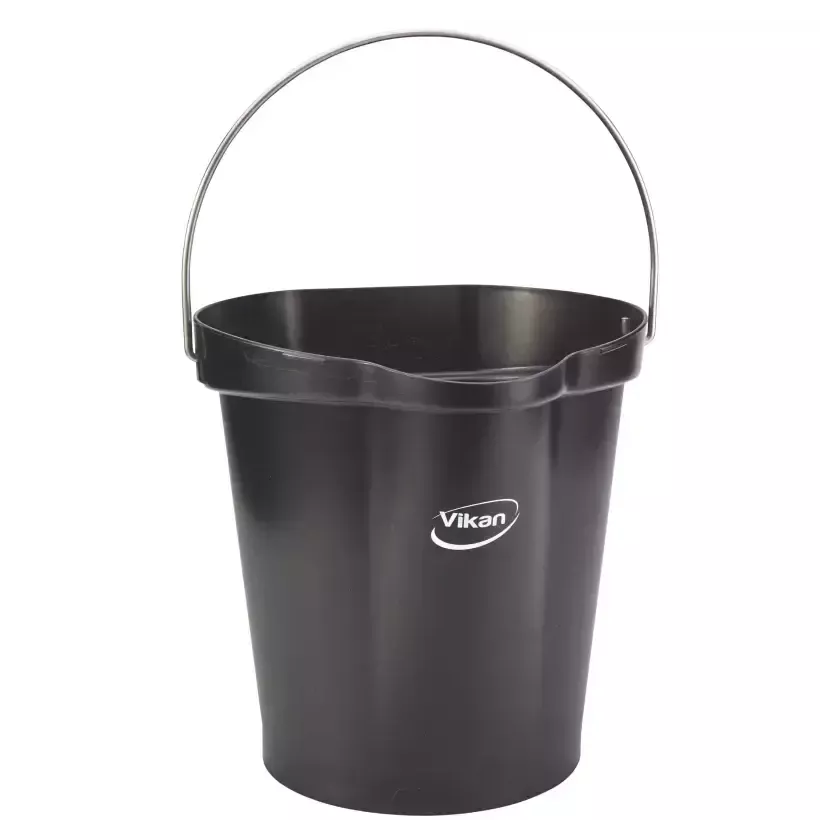 Seau 12L gradué anse inox noir