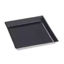 Assiette pulpe carrée noire 130 × 130 × 16 mm finition PLA (par 200)