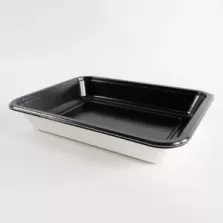 Barquette papier PET noir 227x178x35mm