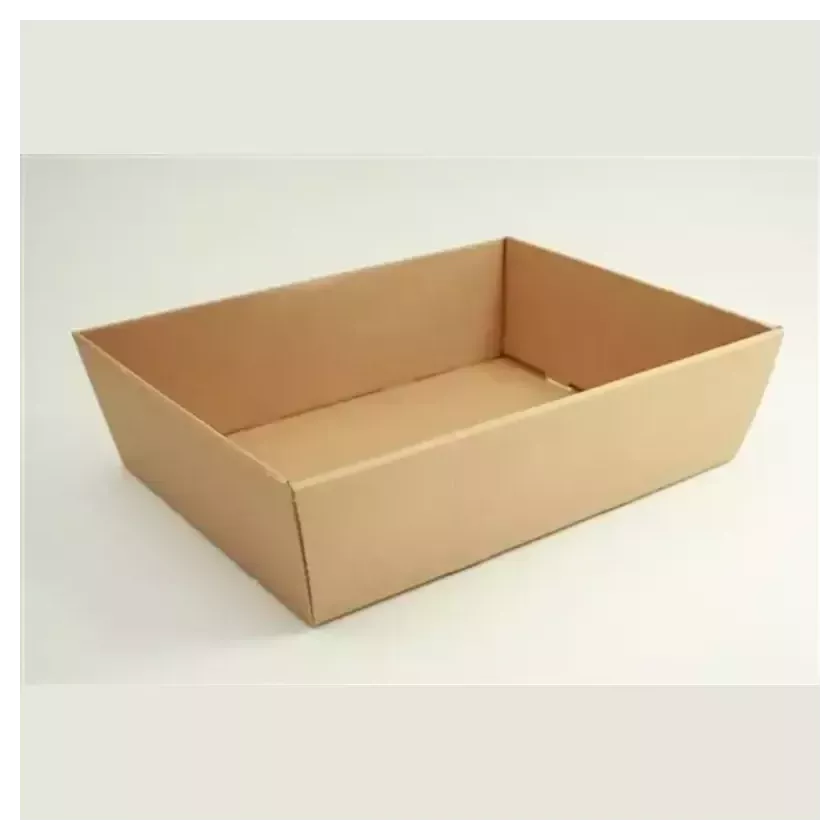 Carton panier kraft brun 400 × 300 × 115 mm lisse (par 30)