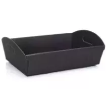Carton panier kraft noir 250 × 200 × 90 mm ridé (par 50)