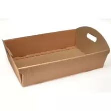 Carton panier kraft brun 430 × 310 × 150 mm ridé (par 30)