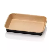 Ravier carton/PE kraft-noir 168 × 118 × 38 mm 500ml (par 300)