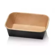 Ravier carton/PE kraft-noir 168 × 118 × 58 mm 750ml (par 300)