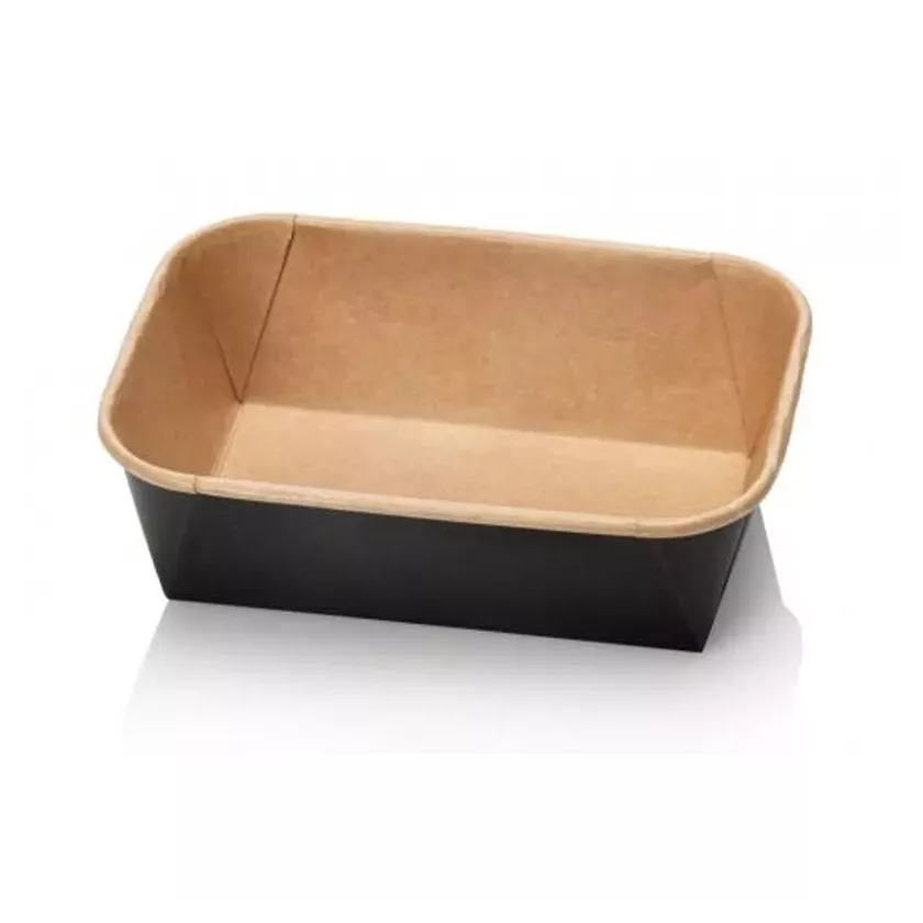 Ravier carton/PE kraft-noir 168 × 118 × 58 mm 750ml (par 300)