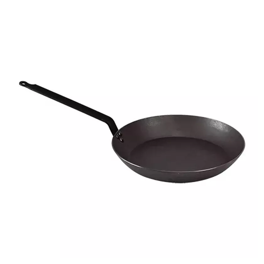 Poele lyonnaise d40cm tole d'acier extra-forte