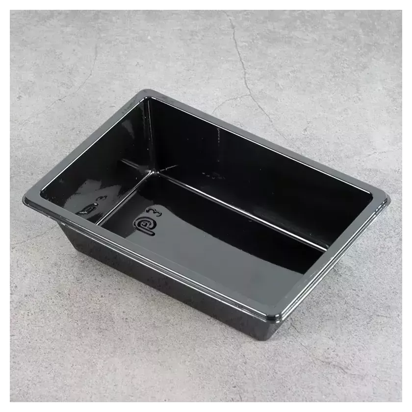 Ravier rPET noir 86 × 124 × 33 mm (par 900)