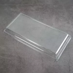 Couvercle rPET pour ravier 86 × 124 × 33 mm dôme (par 396)
