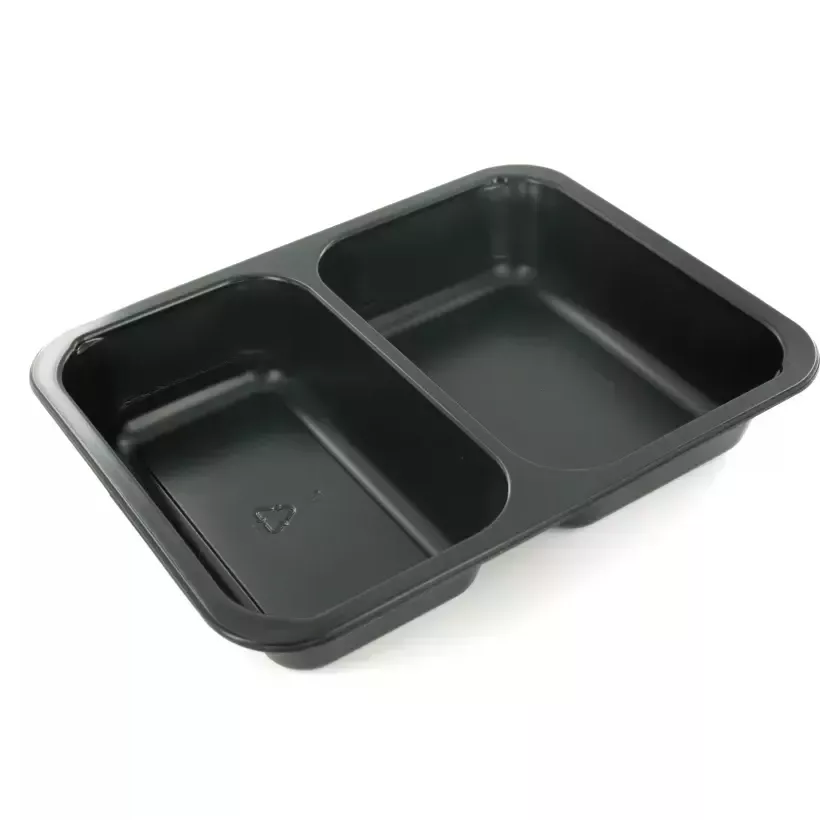 Barquette PP noire 3 compartiments 350/225/170ml 227x178x32mm (carton 216)