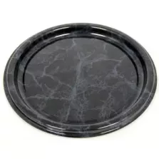 Plat PET rond marbre 30cm (par 50)