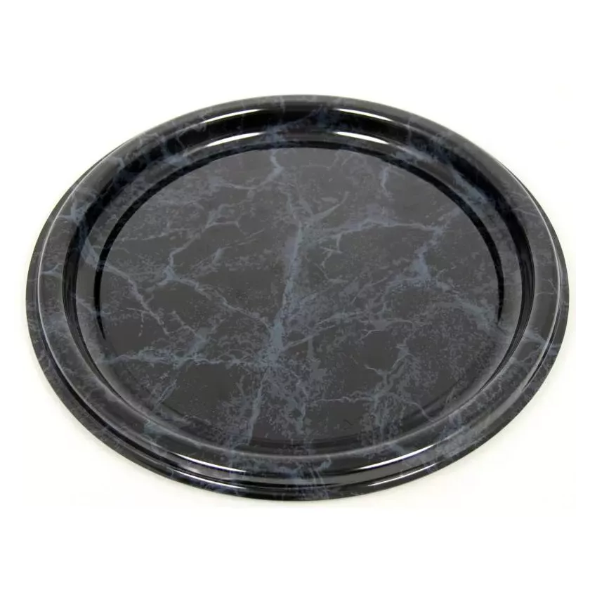 Plat PET rond marbre 34cm (par 50)