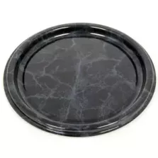 Plat PET rond marbre 40cm (par 50)