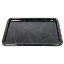 Plat PET rectangulaire marbre 35 × 24cm (par 50)