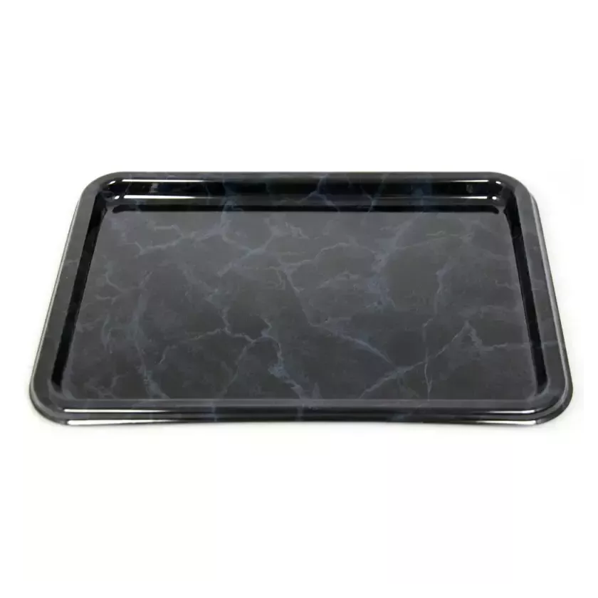 Plat PET rectangulaire marbre 46 × 30cm (par 50)